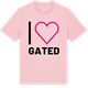 Pink Cotton t-shirt med Jag älskar Gated t-shirt stort tryck