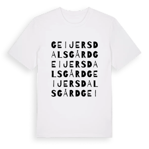 Geijersdals gård ordlek t-shirt – ekologisk bomull t-shirt från PinShirt
