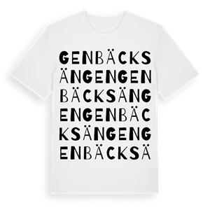 Genbäcksängen ordlek t-shirt – ekologisk bomull t-shirt från PinShirt