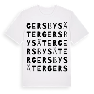 Gersbysäter ordlek t-shirt – ekologisk bomull t-shirt från PinShirt