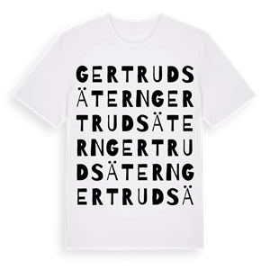 Gertrudsätern ordlek t-shirt – ekologisk bomull t-shirt från Pinshirt