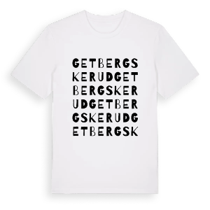 Getbergskerud ordlek t-shirt – ekologisk bomull t-shirt från PinShirt