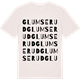 Vintage White t-shirt med Glumserud ordlek t-shirt