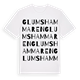White t-shirt med Glumshammaren ordlek t-shirt