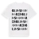 White t-shirt med Glumshammaren ordlek t-shirt