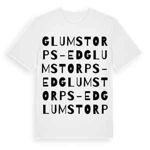 Glumstorps-Ed ordlek t-shirt – ekologisk bomull t-shirt från PinShirt