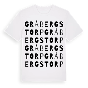 Gråbergstorp ordlek t-shirt – ekologisk bomull t-shirt från PinShirt
