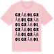Pink Cotton t-shirt med Gråbol ordlek t-shirt