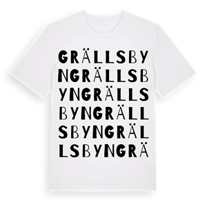 Grällsbyn ordlek t-shirt – ekologisk bomull t-shirt från Pinshirt
