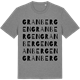Mid Heather Gray t-shirt med Granbergen ordlek t-shirt