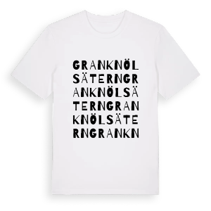 Granknölsätern ordlek t-shirt – ekologisk bomull t-shirt från PinShirt