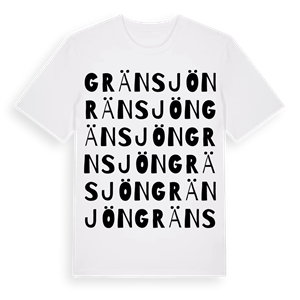 Gränsjön ordlek t-shirt – ekologisk bomull t-shirt från Pinshirt