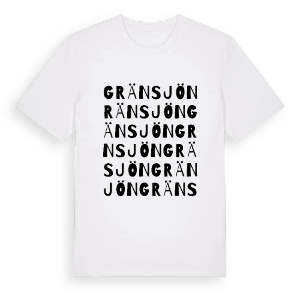Gränsjön ordlek t-shirt – ekologisk bomull t-shirt från PinShirt