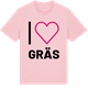 Pink Cotton t-shirt med Jag älskar Gräs t-shirt stort tryck