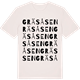 Vintage White t-shirt med Gräsåsen ordlek t-shirt
