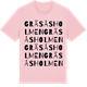 Pink Cotton t-shirt med Gräsåsholmen ordlek t-shirt