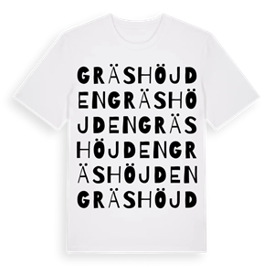 Gräshöjden ordlek t-shirt – ekologisk bomull t-shirt från PinShirt