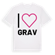 White t-shirt med Jag älskar Grav t-shirt stort tryck