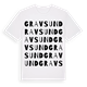 White t-shirt med Gravsund ordlek t-shirt