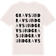 Vintage White t-shirt med Gravsund ordlek t-shirt