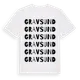 White t-shirt med Gravsund ordlek t-shirt