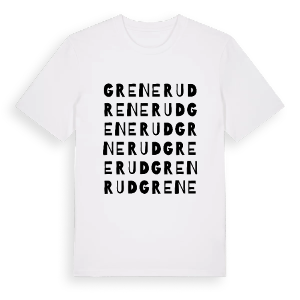 Grenerud ordlek t-shirt – ekologisk bomull t-shirt från PinShirt