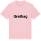 Pink Cotton t-shirt med Grethag fetstil t-shirt