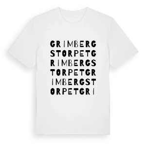 Grimbergstorpet ordlek t-shirt – ekologisk bomull t-shirt från PinShirt