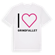 White t-shirt med Jag älskar Grindfallet t-shirt stort tryck