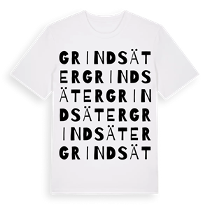 Grindsäter ordlek t-shirt – ekologisk bomull t-shirt från PinShirt