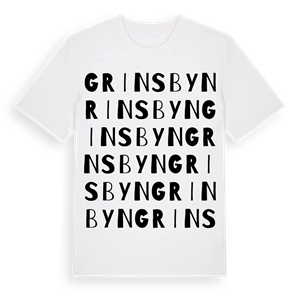 Grinsbyn ordlek t-shirt – ekologisk bomull t-shirt från PinShirt