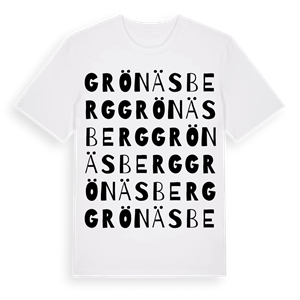 Grönäsberg ordlek t-shirt – ekologisk bomull t-shirt från PinShirt