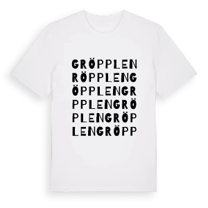 Gröpplen ordlek t-shirt – ekologisk bomull t-shirt från PinShirt