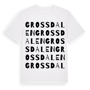 Grossdalen ordlek t-shirt – ekologisk bomull t-shirt från PinShirt