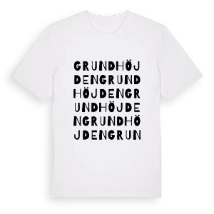 Grundhöjden ordlek t-shirt – ekologisk bomull t-shirt från PinShirt