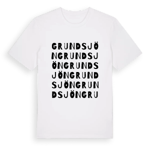 Grundsjön ordlek t-shirt – ekologisk bomull t-shirt från PinShirt