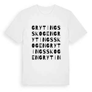 Grytingsskogen ordlek t-shirt – ekologisk bomull t-shirt från PinShirt