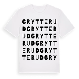 Grytterud ordlek t-shirt – ekologisk bomull t-shirt från PinShirt