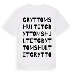 Gryttomshultet ordlek t-shirt – ekologisk bomull t-shirt från Pinshirt