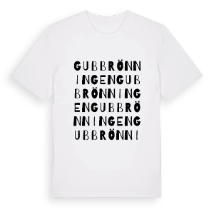 Gubbrönningen ordlek t-shirt – ekologisk bomull t-shirt från PinShirt