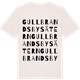 Vintage White t-shirt med Gullbrandsbysätern ordlek t-shirt