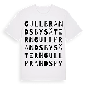 Gullbrandsbysätern ordlek t-shirt – ekologisk bomull t-shirt från Pinshirt