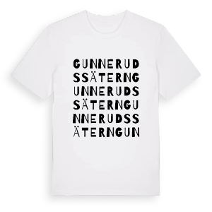 Gunnerudssätern ordlek t-shirt – ekologisk bomull t-shirt från PinShirt