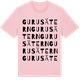 Pink Cotton t-shirt med Gurusätern ordlek t-shirt