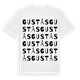 White t-shirt med Gustås ordlek t-shirt