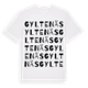 White t-shirt med Gyltenäs ordlek t-shirt