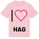 Pink Cotton t-shirt med Jag älskar Hag t-shirt stort tryck