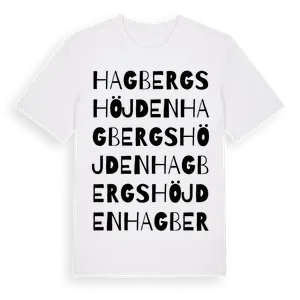 Hagbergshöjden ordlek t-shirt – ekologisk bomull t-shirt från Pinshirt