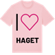 Pink Cotton t-shirt med Jag älskar Haget t-shirt stort tryck