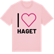 Pink Cotton t-shirt med Jag älskar Haget t-shirt stort tryck